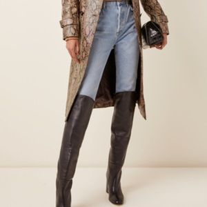 Stuart Weitzman Lusinda foldover highknee black leather boots size 6.5 new